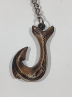 Maui Hook Whale Tail Bone Look Key Chain