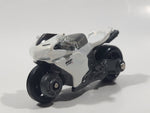 2010 Hot Wheels Ducati 1098R Motorcycle White Die Cast Toy Car Vehicle