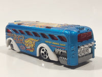 2003 Hot Wheels Work Crewsers Surfin' School Bus Blue Die Cast Toy Car Vehicle