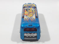 2003 Hot Wheels Work Crewsers Surfin' School Bus Blue Die Cast Toy Car Vehicle