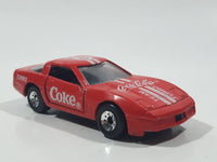 1988 Hartoy Coca Cola Coke Soda Pop Chevrolet Corvette Red Team Turbo Die Cast Toy Car Vehicle with Opening Doors