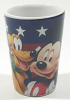 Disney Jerry Leigh American Flag with Mickey Minnie Donald Pluto and Goofy 2 1/2" Tall Shot Glass