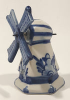 Delft Blue Small 3 1/2" Tall Hand Painted Porcelain Windmill Ornament