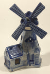 Delft Blue Holland 5 1/4" Tall Hand Painted Porcelain Windmill Tea Light Candle Holder