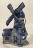 Delft Blue Holland 5 1/4" Tall Hand Painted Porcelain Windmill Tea Light Candle Holder