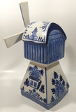 Delft Blue Holland 8 3/4" Tall Hand Painted Porcelain Wind Up Musical Windmill