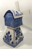 Delft Blue Holland 8 3/4" Tall Hand Painted Porcelain Wind Up Musical Windmill