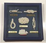 Ship Nautical Knots Blue Wood Cased Shadow Box 9" x 9"