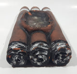 Vintage Cohiba La Habana Cuba Triple Burning Cigar Shaped Three Rest Pottery Ash Tray