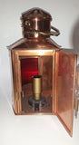 Vintage Bakboord Dutch Nautical Copper and Heavy Curved Red Glass Ship's Lantern No Cord