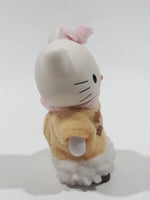Rare 2003 Bandai Sanrio Hello Kitty At Home With Hello Kitty Felt Bow and Winter Coat 2 1/4" Tall Toy Figure