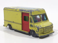 Vintage 1960s Husky Commer 'Walk-Thru' Van Lime Green Die Cast Toy Car Vehicle with Sliding Doors Made in Gt. Britain