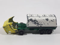 Vintage 1965 Lesney Matchbox Series No. 25 Petrol Tanker BP British Petroleum Yellow and Green Die Cast Toy Car Vehicle with Tilting Cab Made in England