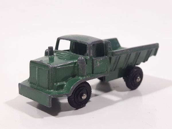 Vintage Marx Dump Truck Army Green 2 1/4" Die Cast Toy Car Vehicle Made in Hong Kong