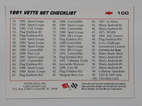1991 Collect-A-Card Vette-Set 1-100 Trading Card Full Set