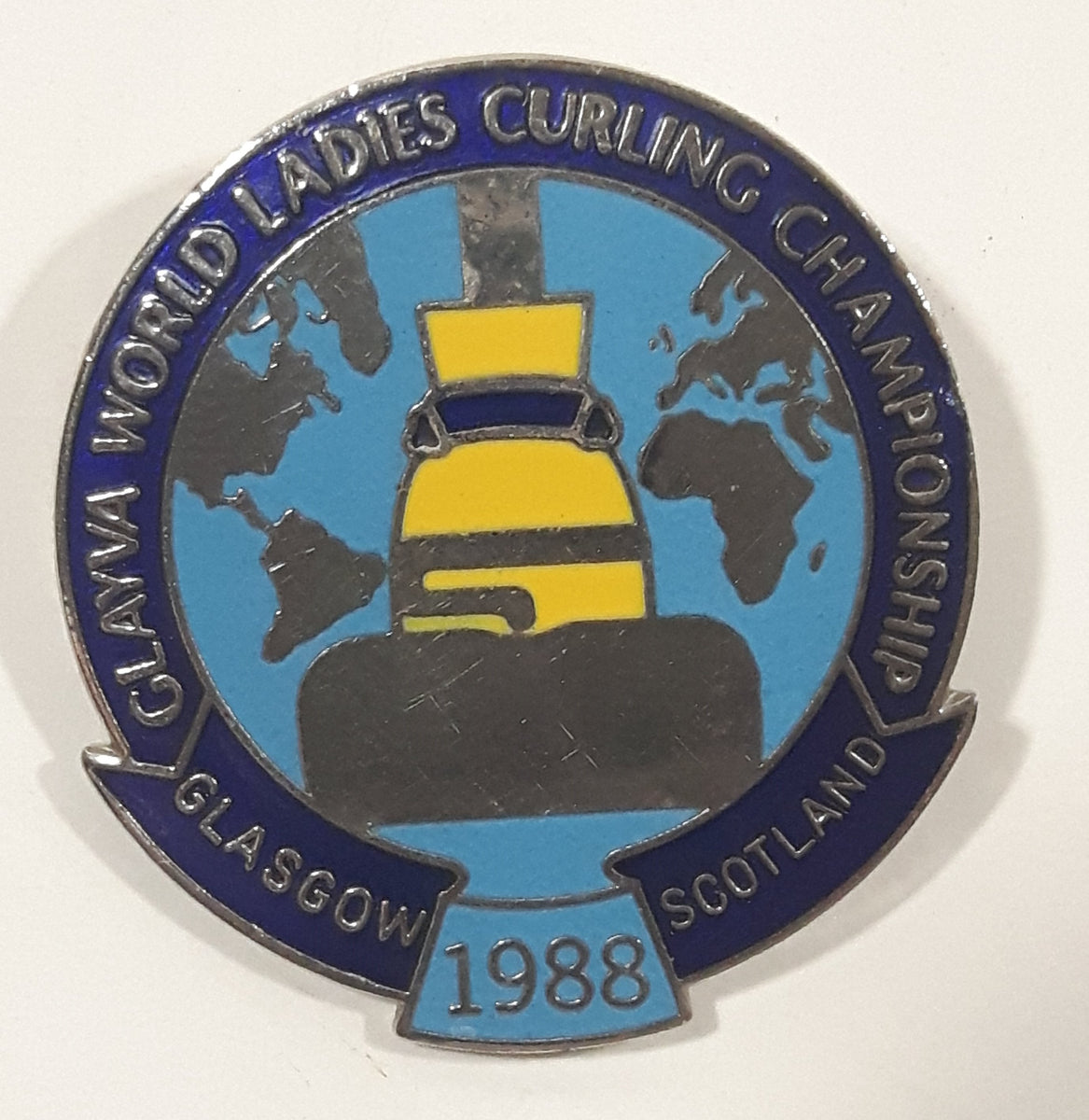 Spilla Smaltata Qualità Curling Stone Scozia – Distintivo A Smalto, Tema Nazionale UK