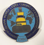 1988 Glayva World Ladies Curling Championships Glasgow Scotland Enamel Metal Lapel Pin
