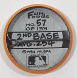 1984 MLBPA Major League Baseball Fun Foods Manny Trillo San Francisco Giants No 57 of 133 2nd Base Avg .254 Orange Metal Button Pin