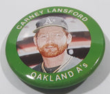 1984 MLBPA Major League Baseball Fun Foods Carney Lansford Oakland A's No 55 of 133 3rd Base Avg .300 Green Metal Button Pin