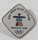 Vancouver 2010 One Year to Go 2-12-09 Metal Lapel Pin