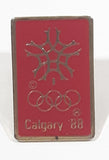1988 Winter Olympics Calgary, Alberta Canada Small Red Gold Enamel Lapel Pin Sports Collectible