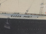 Vintage Cunard RMS Queen Mary Ocean Liner Ship C.E. Turner Art Print Post Card Not Used