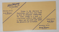 Vintage Robt. C. Demmery Optometrists Ink Blotter Paper Advertising Card