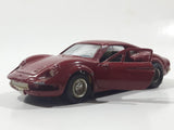 Shinsei Mini Power No. 405 Ferrari Dino 1/37 Scale Painted Dark Red Die Cast Toy Car Vehicle with Opening Doors