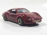 Shinsei Mini Power No. 405 Ferrari Dino 1/37 Scale Painted Dark Red Die Cast Toy Car Vehicle with Opening Doors