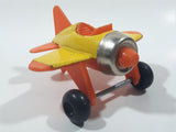 Vintage Buddy L Sky Racer Single Propeller One-Seater Airplane Yellow and Orange Die Cast Toy Aircraft Made in Japan