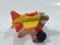 Vintage Buddy L Sky Racer Single Propeller One-Seater Airplane Yellow and Orange Die Cast Toy Aircraft Made in Japan