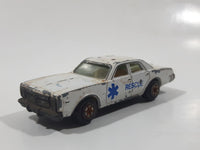 1980s Yatming Dodge Monaco White Rescue Die Cast Toy Car Emergency Vehicle