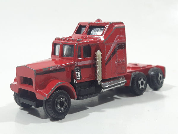 Vintage Semi Truck Red Die Cast Toy Car Vehicle