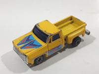 Vintage Soma Super Wheels 1973-80 Chevy Stepside Pickup Truck Yellow Die Cast Toy Car Vehicle Made in Hong Kong