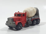 1989 Hot Wheels Peterbilt Cement Mixer Truck Red Die Cast Toy Car Vehicle