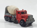 1989 Hot Wheels Peterbilt Cement Mixer Truck Red Die Cast Toy Car Vehicle