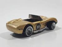 1998 Hot Wheels Ferrari 250 Metallic Gold Die Cast Toy Car Vehicle