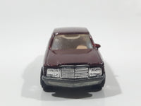 1994 Hot Wheels Mercedes 380 SEL Metalflake Dark Red Die Cast Toy Luxury Car Vehicle