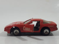 1988 Hartoy Coca Cola Coke Soda Pop Chevrolet Corvette Red Team Turbo Die Cast Toy Car Vehicle with Opening Doors