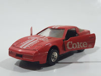 1988 Hartoy Coca Cola Coke Soda Pop Chevrolet Corvette Red Team Turbo Die Cast Toy Car Vehicle with Opening Doors