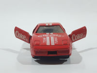 1988 Hartoy Coca Cola Coke Soda Pop Chevrolet Corvette Red Team Turbo Die Cast Toy Car Vehicle with Opening Doors