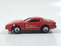 1988 Hartoy Coca Cola Coke Soda Pop Chevrolet Corvette Red Team Turbo Die Cast Toy Car Vehicle with Opening Doors