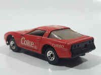 1988 Hartoy Coca Cola Coke Soda Pop Chevrolet Corvette Red Team Turbo Die Cast Toy Car Vehicle with Opening Doors