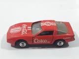 1988 Hartoy Coca Cola Coke Soda Pop Chevrolet Corvette Red Team Turbo Die Cast Toy Car Vehicle with Opening Doors