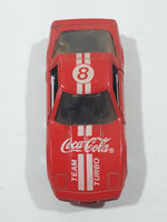 1988 Hartoy Coca Cola Coke Soda Pop Chevrolet Corvette Red Team Turbo Die Cast Toy Car Vehicle with Opening Doors