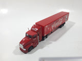 Coca Cola Santa Claus Christmas Themed Semi Truck and Trailer Red Die Cast Toy Car Vehicle