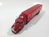 Coca Cola Santa Claus Christmas Themed Semi Truck and Trailer Red Die Cast Toy Car Vehicle