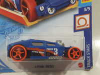 2021 Hot Wheels Track Stars Lethal Diesel Blue Die Cast Toy Car Vehicle New in CUT Package