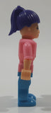 Make it Blocks Girl Figure with Purple Hair Pink Unicorn and Stars Sweater Blue Pants " Tall Toy Figure