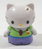 Rare 2003 Bandi Sanrio Hello Kitty School Girl Business Attire 1 7/8" Tall Toy Figure with Removable Snap On Clothes